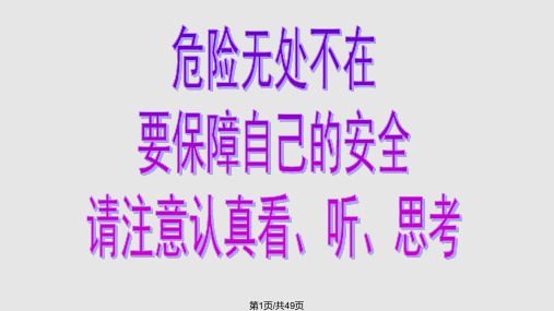 珍爱生命远离危险——安全教育主题班会PPT课件