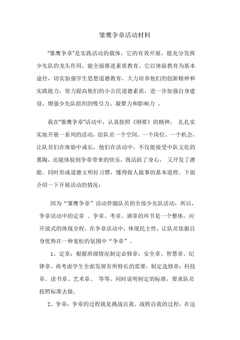 雏鹰争章活动材料