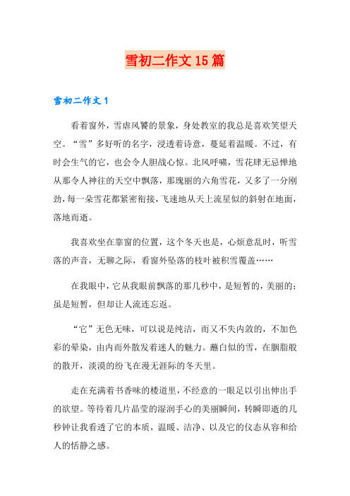 雪初二作文15篇