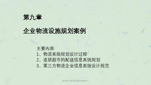 第9章企业物流设施规划案例6个