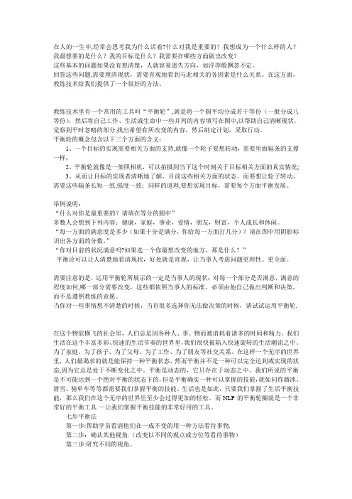 教练技术之“平衡轮”