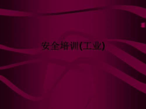安全培训(工业)ppt课件