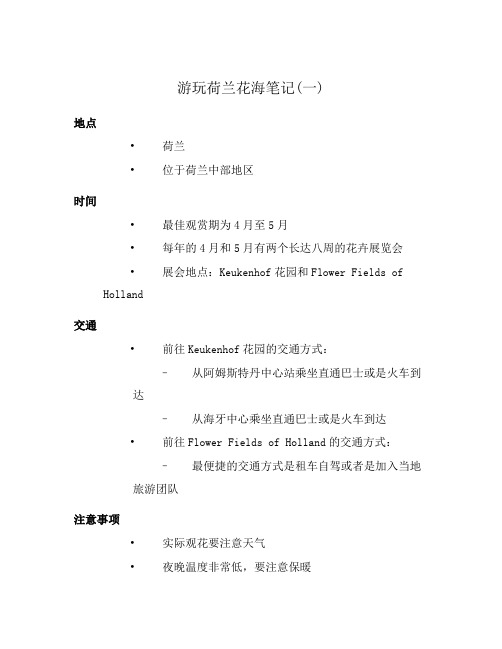 游玩荷兰花海笔记(一)