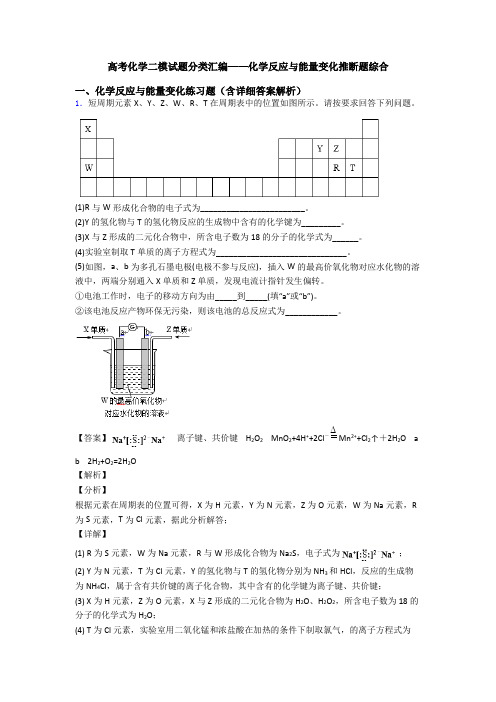 高考化学二模试题分类汇编——化学反应与能量变化推断题综合