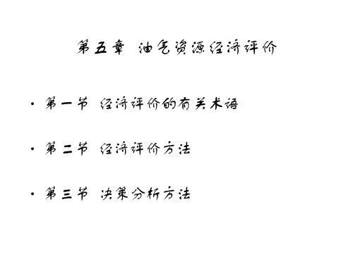 第5章  油气资源经济评价