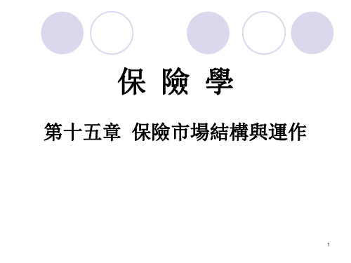 保险学课件-保险市场结构与运作