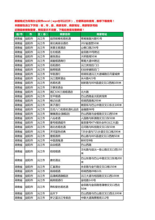 2020新版湖南省益阳市沅江市酒水批发工商企业公司商家名录名单联系电话号码地址大全178家