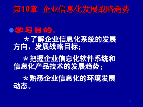 企业信息化教程第10章企业信息化发展战略趋势ppt课件