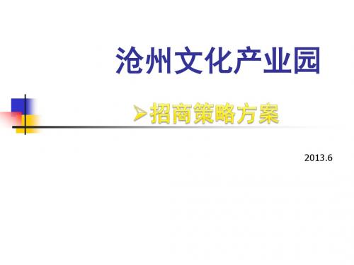 沧州文化产业园招商策略