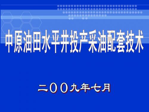 中原油田水平井完井投产配套技术