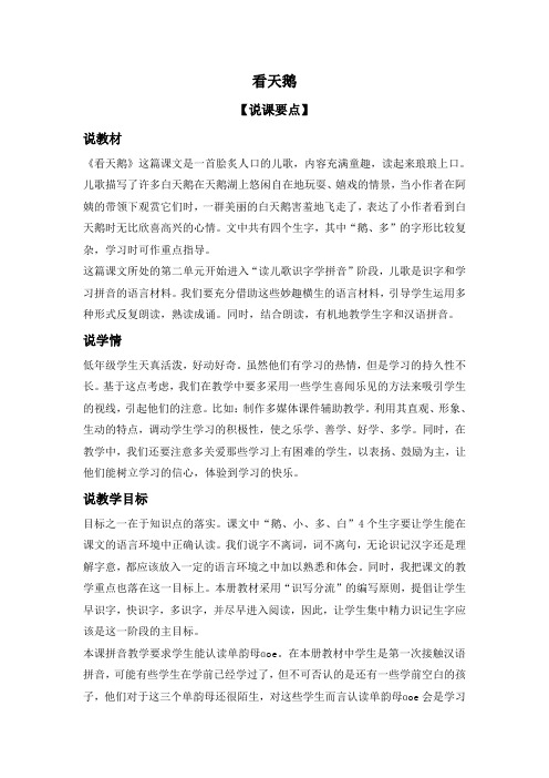看天鹅教案
