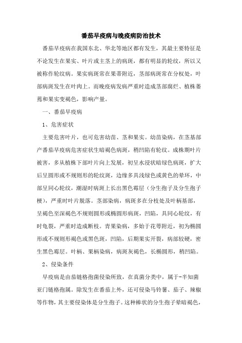 番茄早疫病与晚疫病防治技术