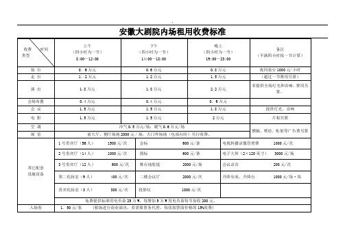 2019剧院场地租用收费标准 版