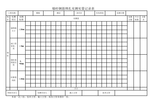 工程实测实量全套验收表格