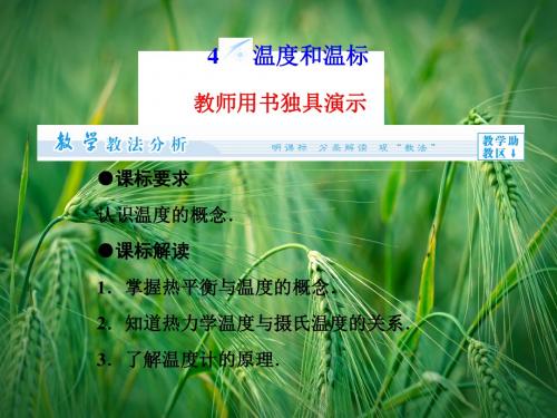 7.4 温度和温标同步备课课件 新人教版选修3-3课件