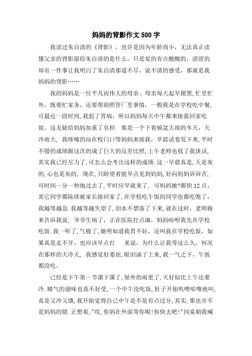 妈妈的背影作文500字
