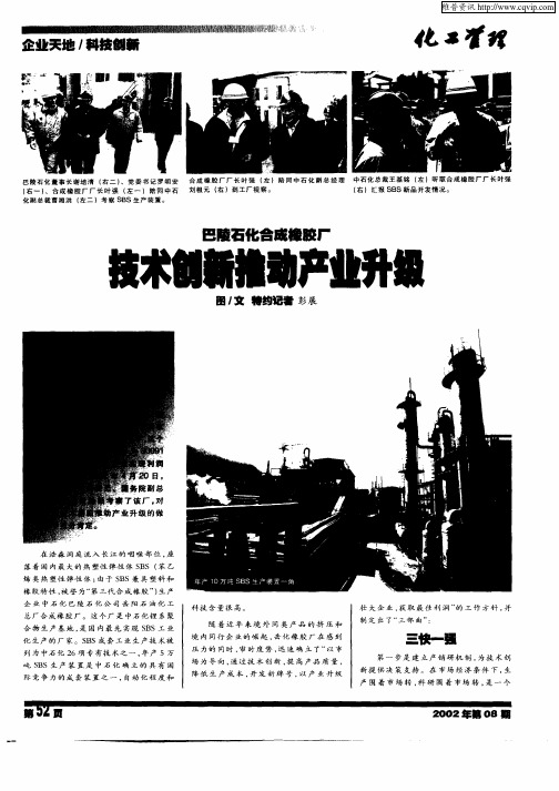 巴陵石化合成橡胶厂技术创新推动产业升级