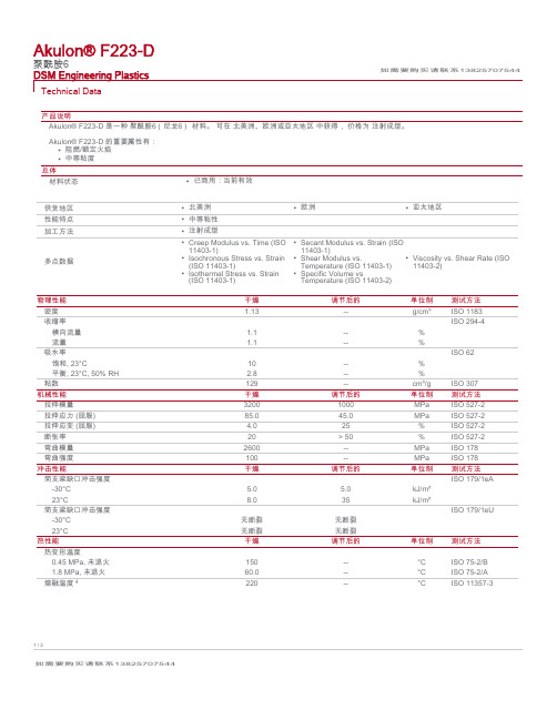 PA6 DSM F223-D 物性表