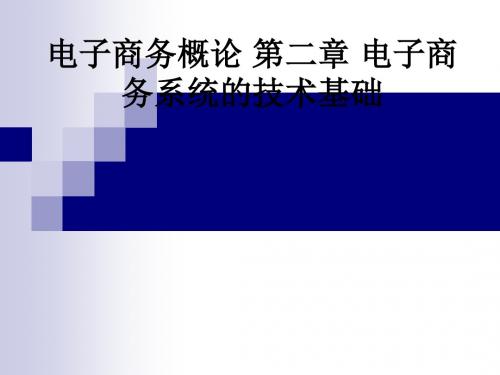 电子商务概论 第二章 电子商务系统的技术基础ppt课件