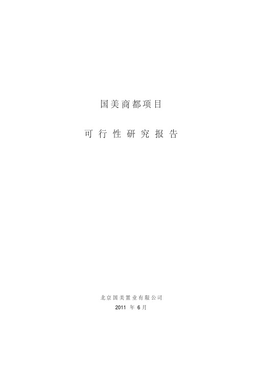 2011国美集团商都项目可行性研究报告(全)49p