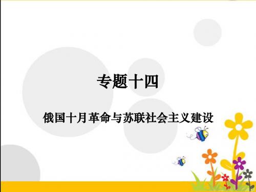 专题十四 俄国十月革命与苏联社会主义建设