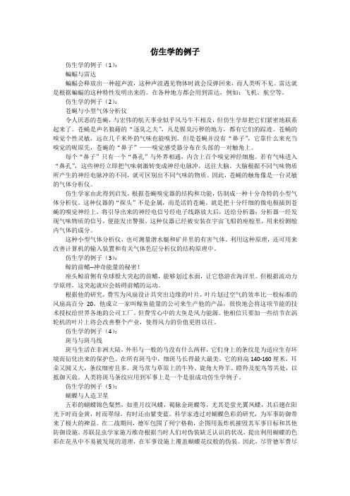 仿生学的例子