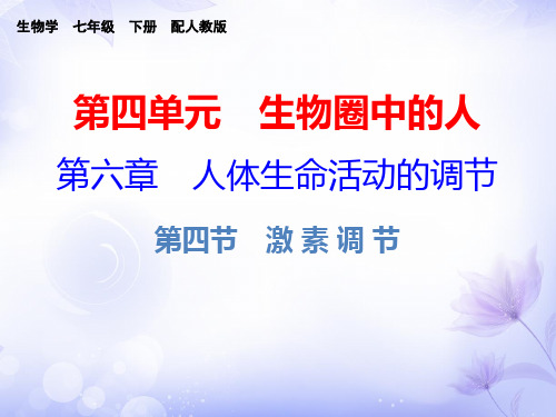 人教版生物七年级下册第六章第四节 激素调节 课件(共17张PPT)