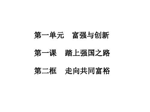 部编版《道德与法治》九年级上册1.2《走向共同富裕》知识点