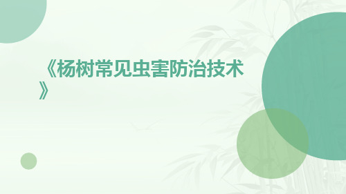 杨树常见虫害防治技术