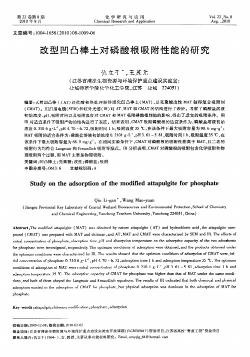 改型凹凸棒土对磷酸根吸附性能的研究