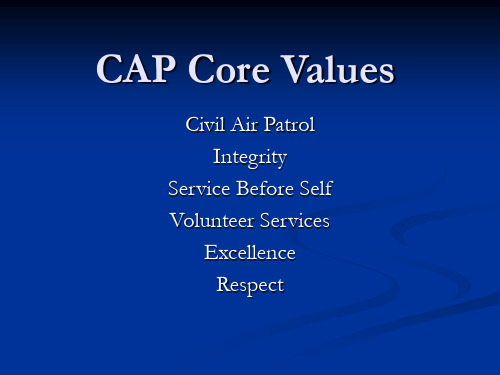 Core Values - San Francisco Bay Group 2, Civil Air Patrol核心价值观-三藩湾组2,民用空中巡逻