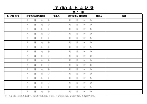 叉车充电记录