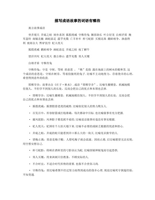 描写成语故事的词语有哪些