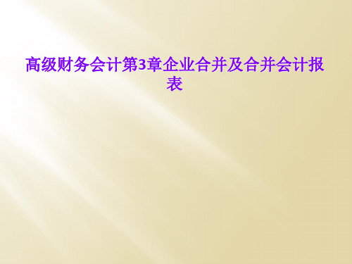 高级财务会计第3章企业合并及合并会计报表