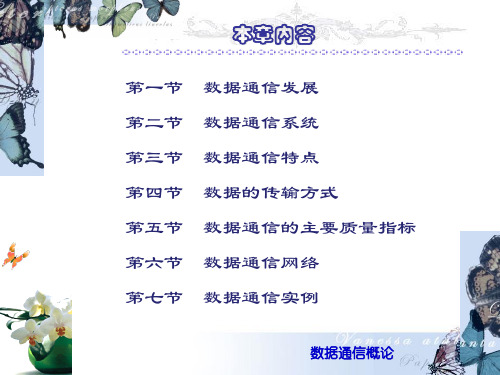 数据通信概论数据通信的主要质量指标