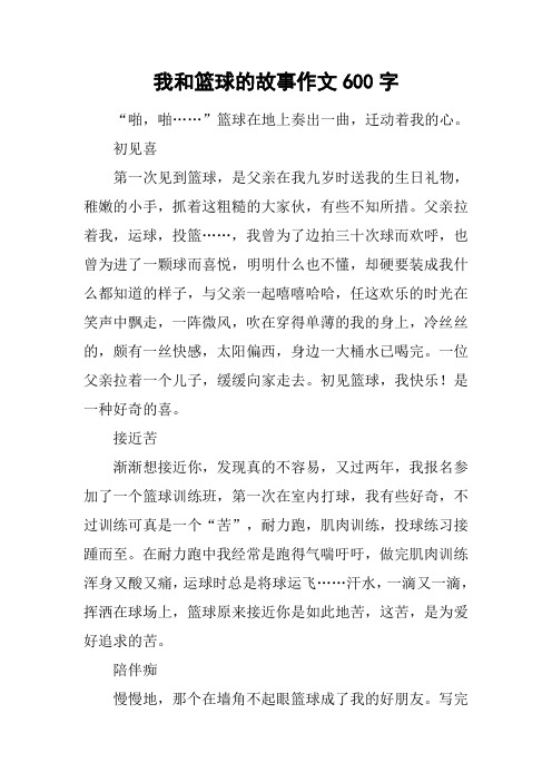 我和篮球的故事作文600字