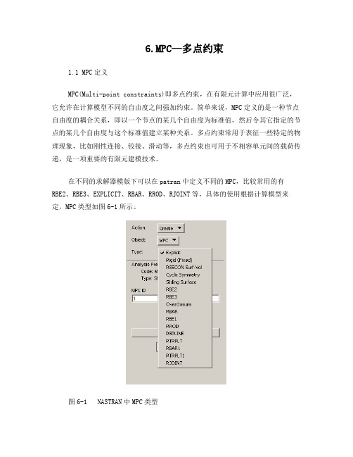 有限元MPC问题多点约束