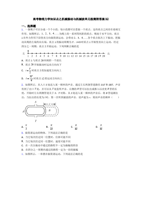 高考物理力学知识点之机械振动与机械波单元检测附答案(6)
