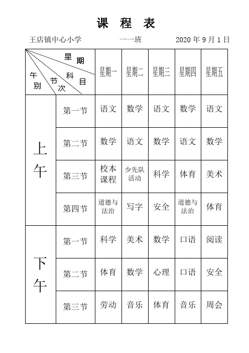 2021.3.1课程表 (2)