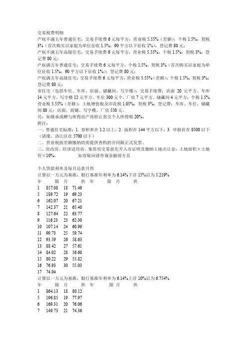 税费明细