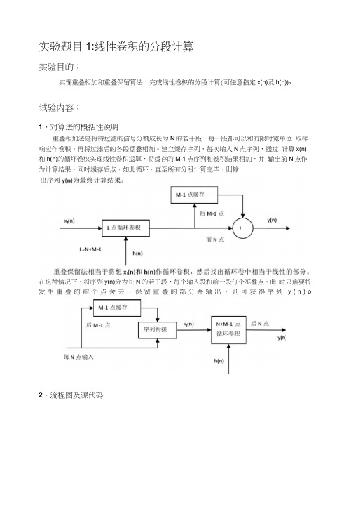 北邮《数字信号处理》Matlab实验——实现重叠相加和重叠保留算法完成线性卷积的分段计算.docx
