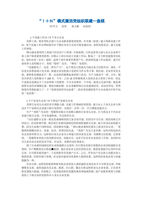 “1+N”模式激活党组织联建一盘棋