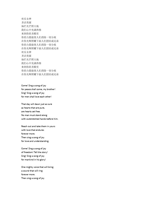 欢乐颂歌词