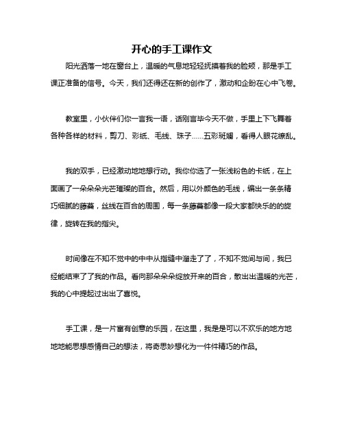 开心的手工课作文