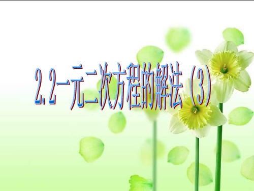 一元二次方程的解法(三)PPT课件