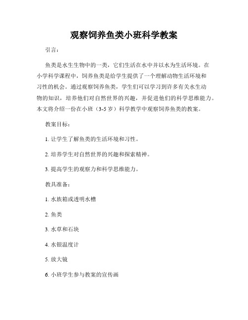 观察饲养鱼类小班科学教案