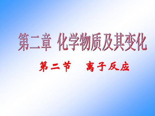高一化学离子反应4