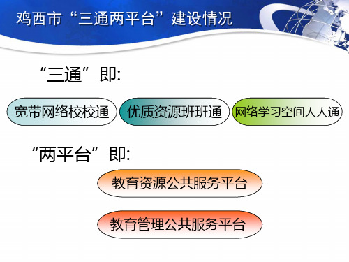 三通两平台建设情况介绍.ppt-鸡西教育网共20页PPT资料