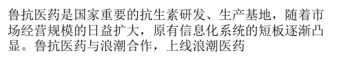 鲁抗医药铸造CRM“利剑” 实现智慧营销