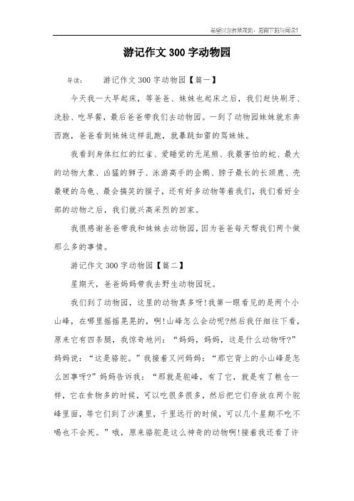 游记作文300字动物园